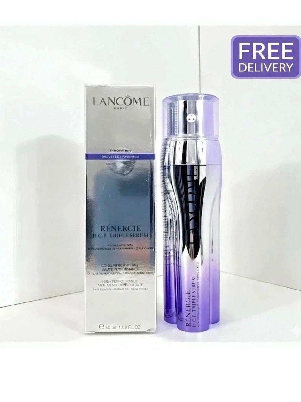 Lancome Rénergie H.C.F. Triple Serum – Purple and Silver Bottle